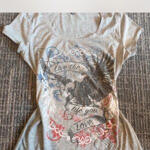 Graphic Print Gray T-Shirt